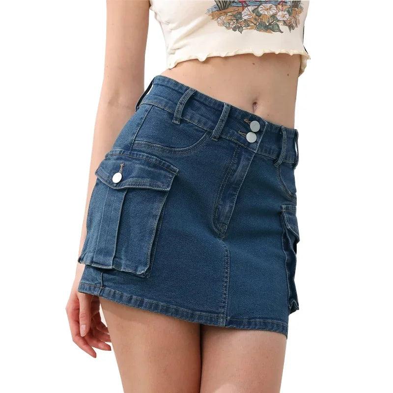 Low-waisted Slim-fit Hip-hugging Skirt For Women, Elastic Women's leg-lengthening Summer New Sexy Slimming Denim Skirt - CRAVO ROSE