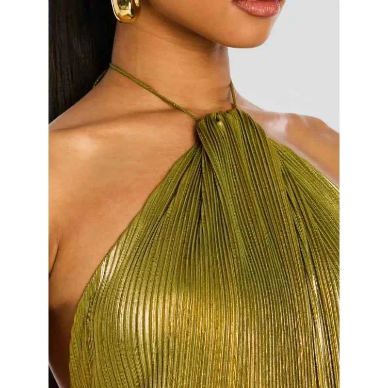Luxurious Women Corset Party Cocktail Dress Sexy Off Shoulder Halter Folds Slit Guest Celebrity Long Dress Celebrity Prom Gown
