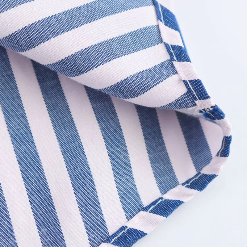 ETJ 2025 women's spring new Europe-American fashion striped long sleeve lapel loose version poplin shirt multi-color selection