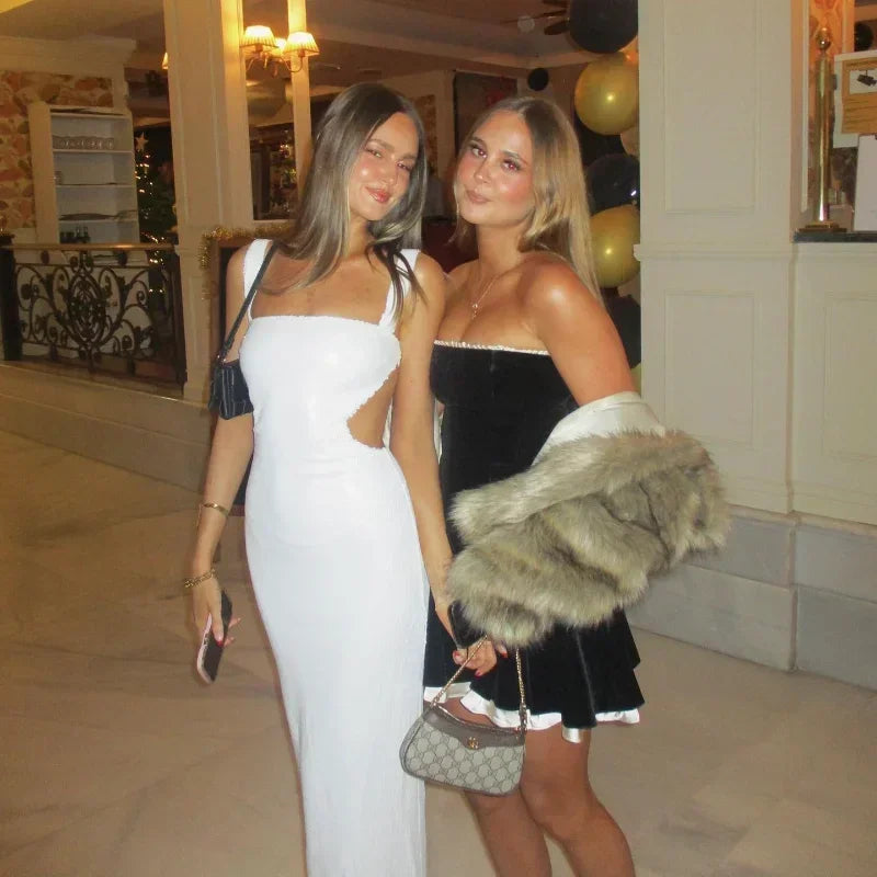 Jinia sexy sling backless silvery party women dresses evening luxury sequins bodycon sleepveless long dress ladies ball gown hot