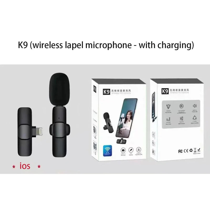 Colar de microfone sem fio Microfone sem fio Gravação de vídeo curta Rádio Cancelamento de ruído Recarregável Portátil