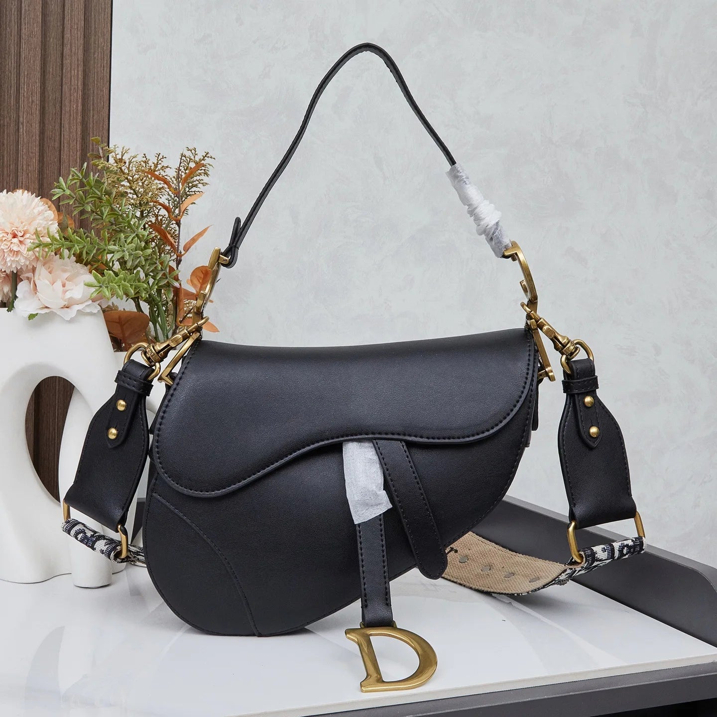 Bolsa crossbody feminina da moda com alça de ombro larga axilas pequena bolsa vintage bolsa de axila material de lona bolsa de sela - CRAVO ROSE