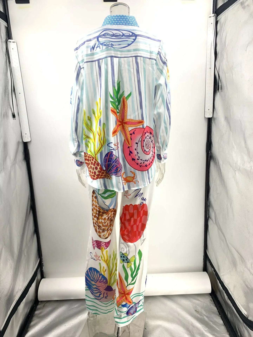 Bohemia Satin Print Loose Pants Sets Women Causal Long Sleeve Shirts Two Piece Sets Female Beach Summer Outfits Streetwear