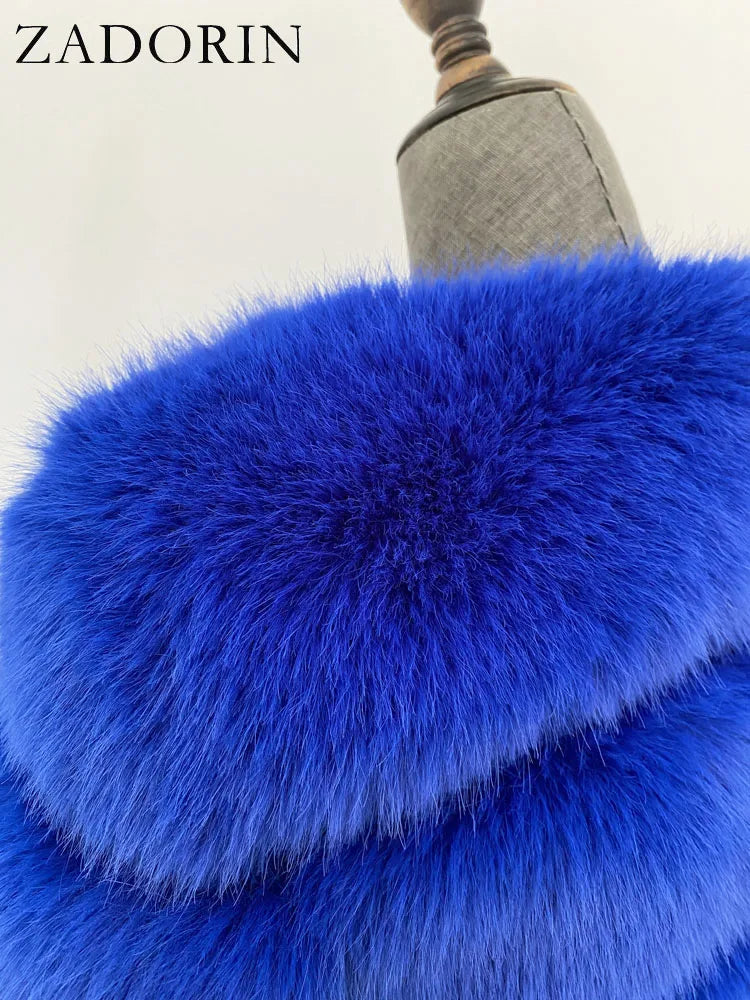ZADORIN S-6XL Mink Coat Winter Black White Faux Fur Coat Woman Elegant Fluffy Faux Fur Jacket Top Short Fur Coats Woman Clothing