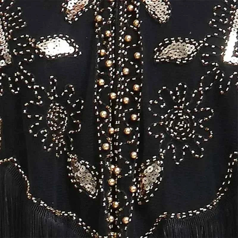 Summer Sequins Tassels Poncho Women Coat Party Outfits Cape Mesh Jacket Ladies Cloak Shawls Casaco Outerwear Wraps Woman Clothes