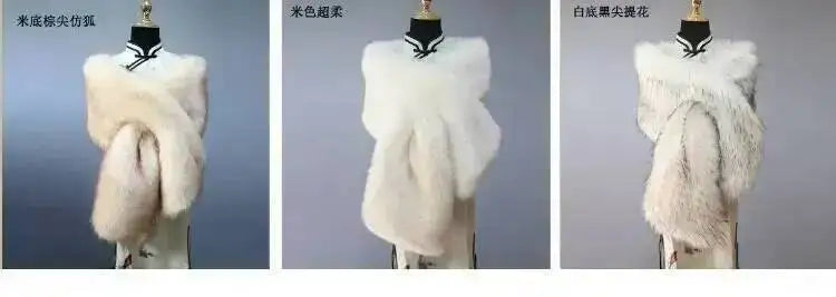 32 Colors 165*30cm Women Luxury Warm Faux Fox Fur Shawl Winter Ladies Plush Scarf Wraps Cloak Coat Wedding Long Cape Scarves