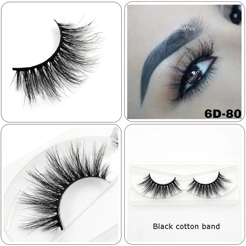 Cílios Visofree Mink Cílios Transparentes Cílios Postiços Transparentes Cílios Postiços Feitos à Mão Cílios Dramáticos Cílios Superiores
