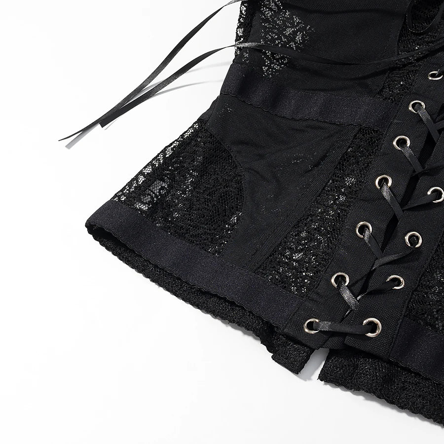 Women's Slim Fit Bandage Vest Top European Style Polyester Fabric Fishbone Strapless Outerwear Short Length Single Button