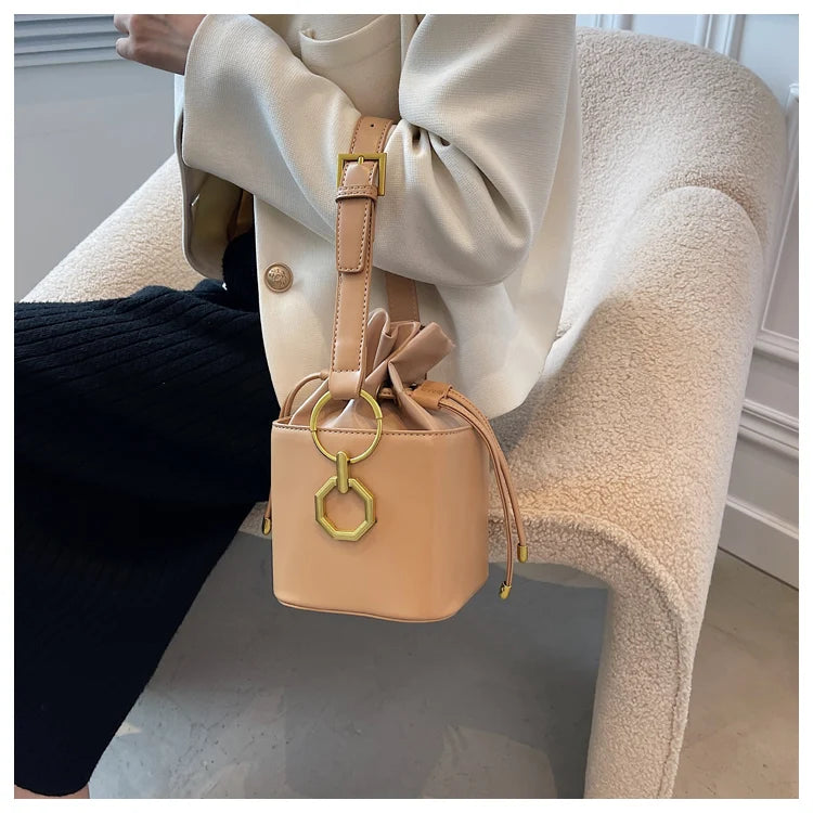 Vintage PU Leather Mini Crossbody Bag Women Autumn Fashion Commuter Handbags 2024 New Solid Color Lady Square Pack
