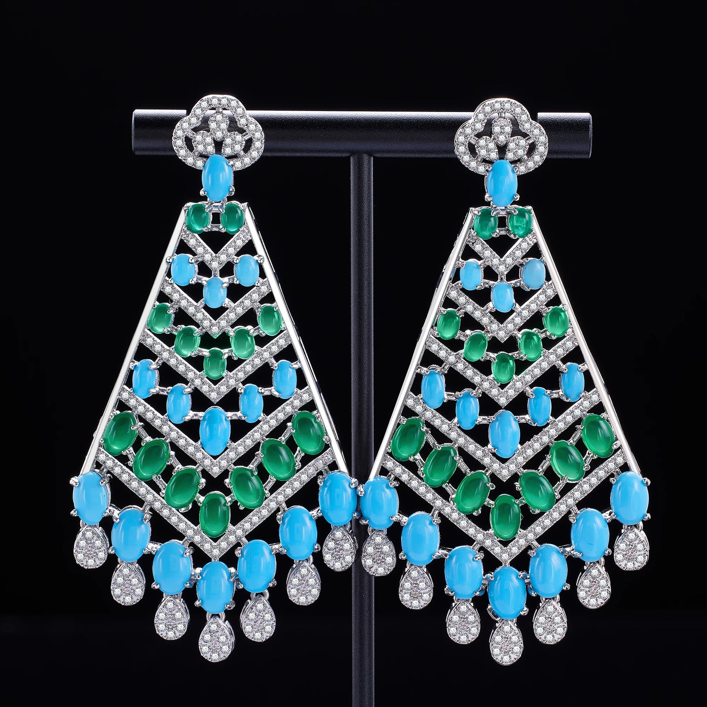 2023 Popular Luxury Droplet Cubic Zirconia Pendant Earrings for Women's Fashion Wedding Jewelry Gifts