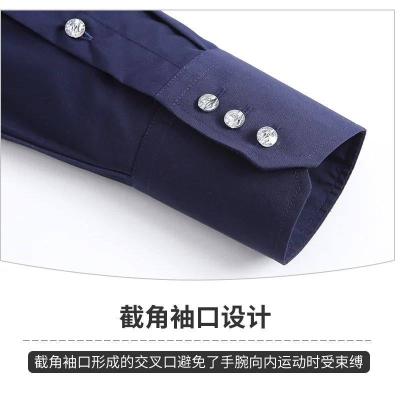 Men's Stretchy Long Sleeve Shirt Crystal Buttons Business Casual Slim Fit Dress Shirts for Men Trendy Traf Homme TS-928