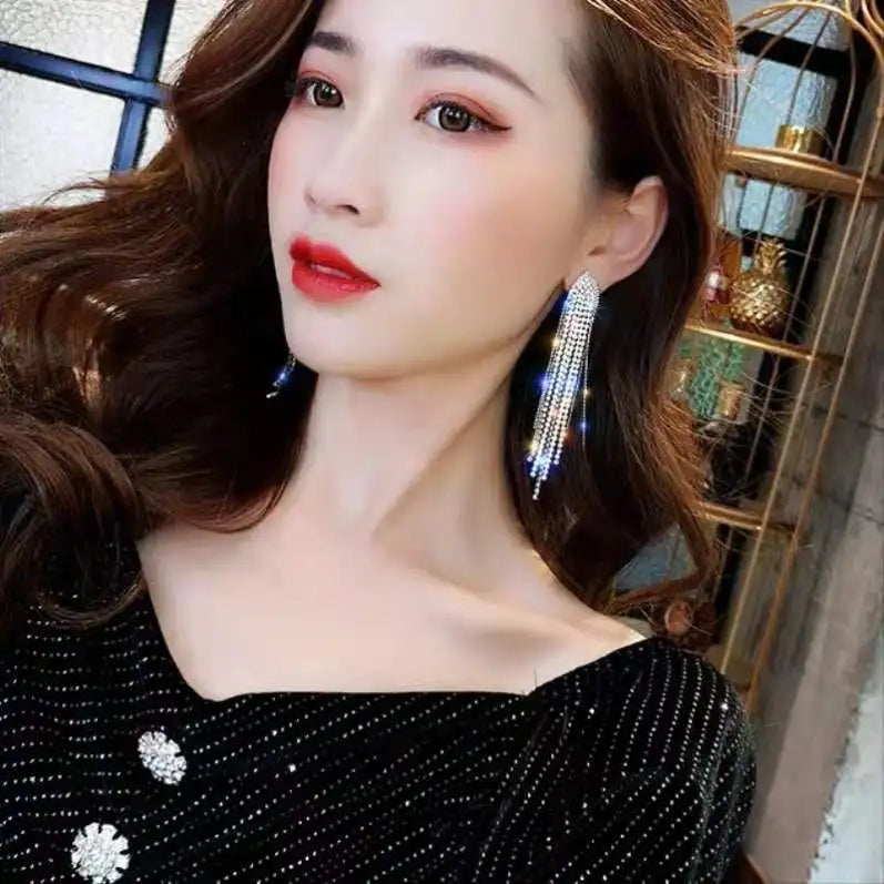 Vintage Red Heart Crystal Earrings For Women Cross Pendant Rhinestone Dangle Earring Jewelry Party Anniversary Gift Pendientes