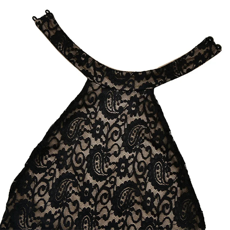 Lace Backless Sexy Jumpsuit Women Rompers Halter Off-shoulder Sleeveless Skinny Club Party Jumpsuits Female Clothes