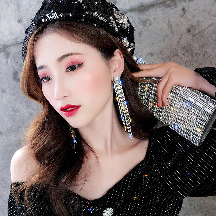 Vintage Red Heart Crystal Earrings For Women Cross Pendant Rhinestone Dangle Earring Jewelry Party Anniversary Gift Pendientes