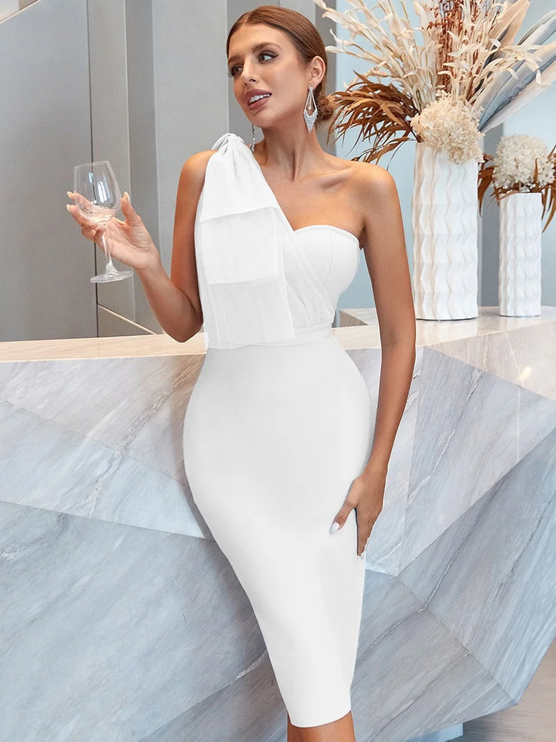formal Women's Bandage  prom  Dress  guest Black Bow Elegant Wedding Party Evening Midi Club  cocktail Dresses Bodycon luxury