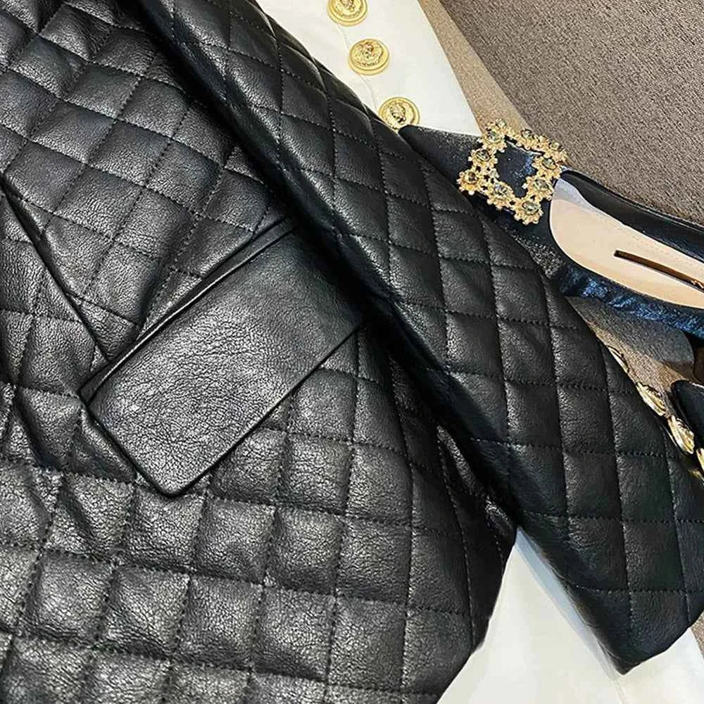 High-end Black Elegant Suit Jacket Ladies Casual Double Breasted Fashion Women's Blazer 2023 Office Work Casual Female Outerwear