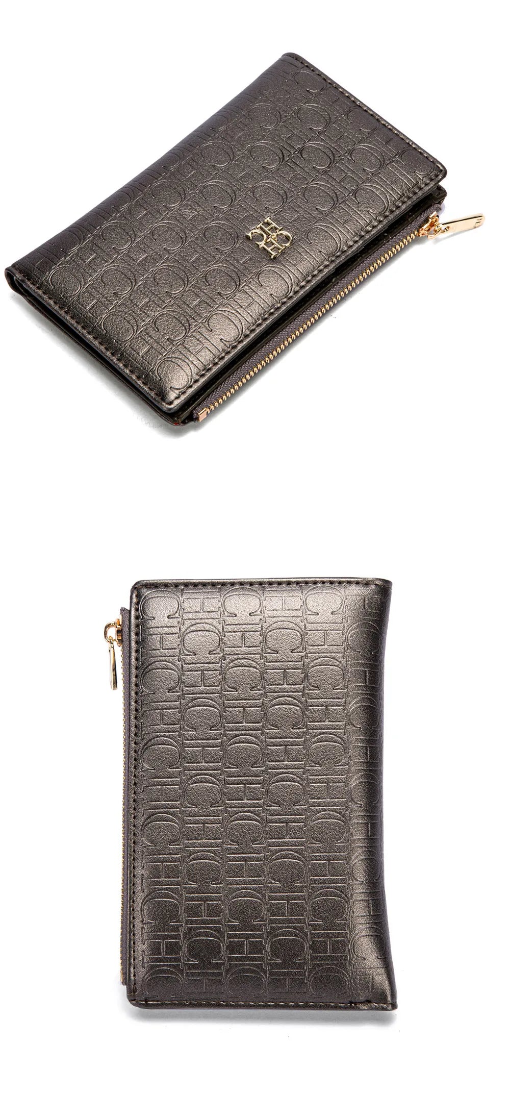 CH Luxury Wallet Card Leather Zipper Letter Printed Short Women's Handbag 2026 Trendy Coin Storage Bag