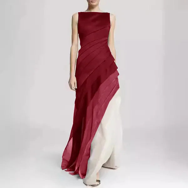 2025 Gauze Skirt Dress Solid Color Black Temperament Dress Skirt European and American