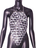 Sexy Open-Back Tank Top Women's Clothing Handmade Jewelry Patching Hot Sale Cross-Border E-commerce Wholesale Z21483