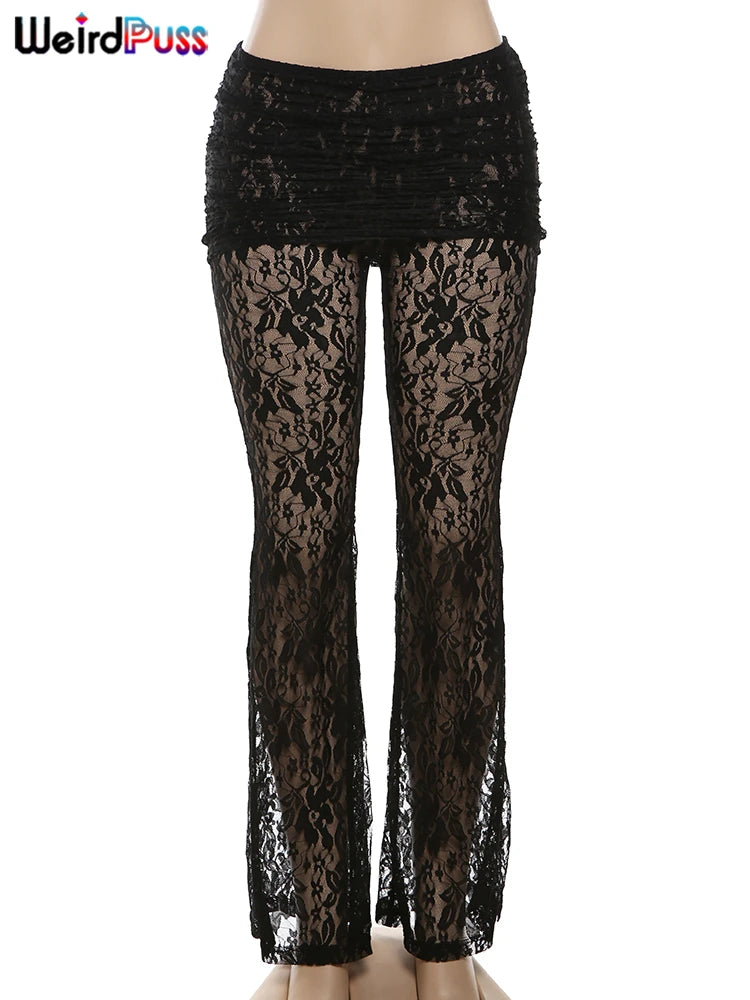 Weird Puss Sexy Summer Skirts Pants Women Y2K Chic Coquette Stretch Summer Trend Skinny Solid Wild Streetwear Trousers Bottoms