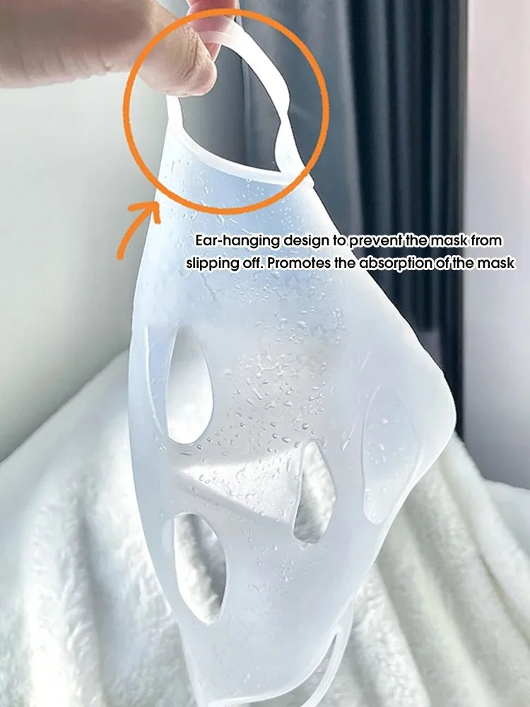 Máscara de silicone 3D para rosto e pele feminina, ferramenta para cuidados com a pele, máscara facial suspensa com gel, folha reutilizável, lifting antirrugas, firmador, ferramentas fixas para orelhas