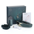 Massageador facial EMS V-Line Lift Up Belt Vermelho Azul Luz Facial Vibratório Massageador Dispositivo de Lifting Facial Reduz Queixo Duplo