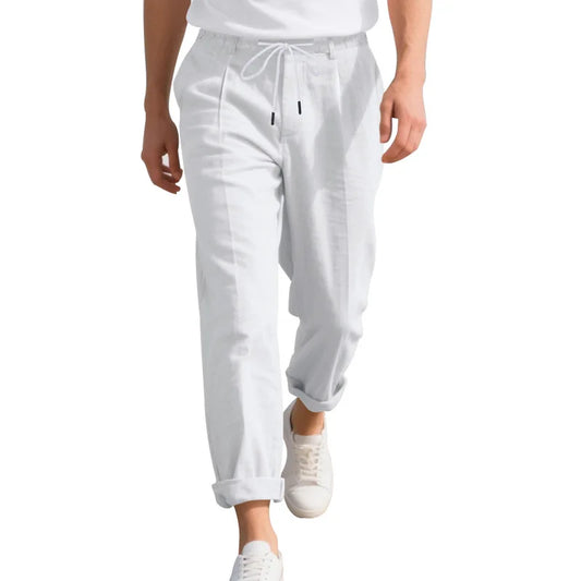 Men's Loose Casual Loose Straight Linen Naples Gurg Breathable Pants Men Clothing Trousers Traf Homme Pantalones Sweatpants