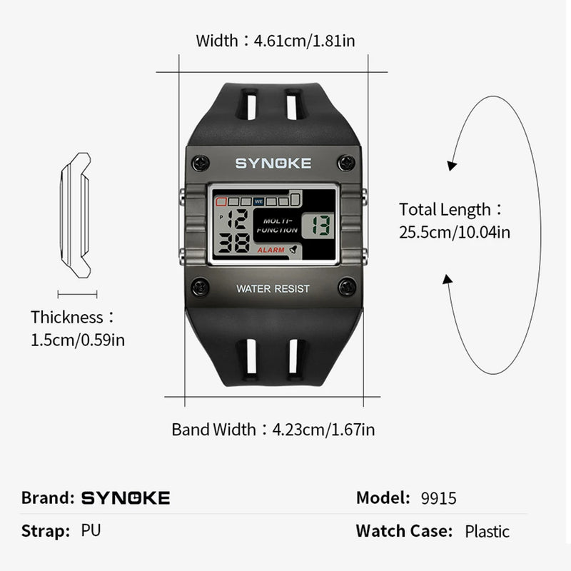 SYNOKE Mens Digital Sports Watch, Big Numbers, Large Display Face Big Digits, Easy to Read, Waterproof, Running Military Watch - CRAVO ROSE