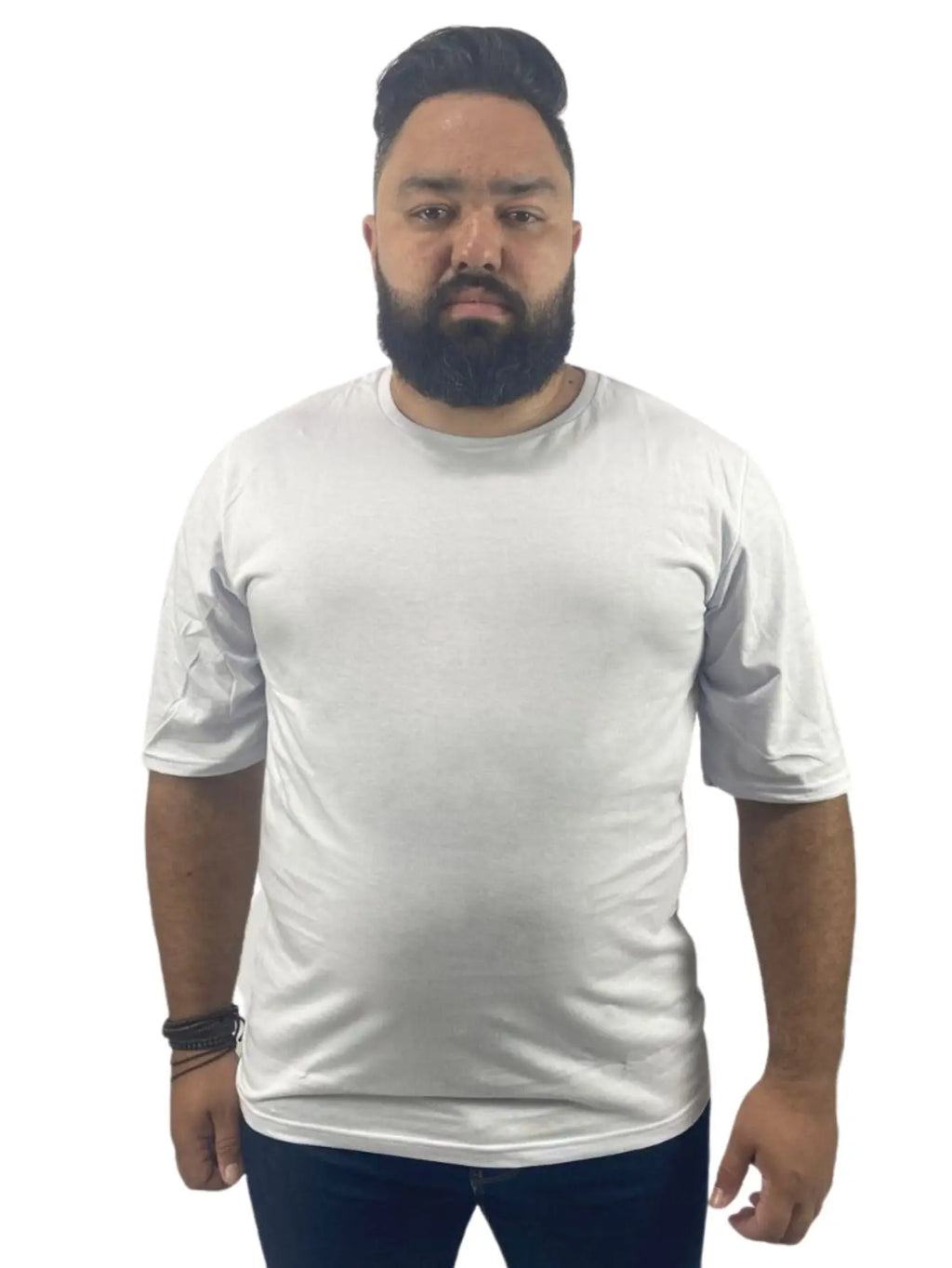 Men's Lisa Basic White Plus Size T-Shirt