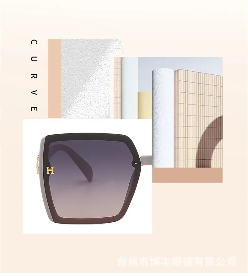 New Fashion Women's Sunglasses Light Luxury Travel Temple Letters UV400 Sunglasses(DS-3011)