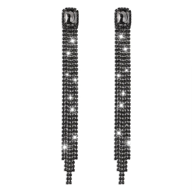 Korean Style Exaggerated Women Girls Shiny Rhinestone Earrings Luxury High Quality Big Crystal Ear Rings Decoration Lady Jewelry