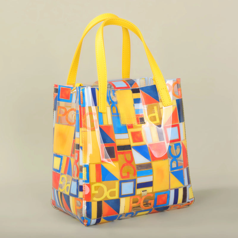 PG Bolsa Feminina Tote Nova Bolsa de Compras de Presente em Aço com Relevo e Pão de Mão