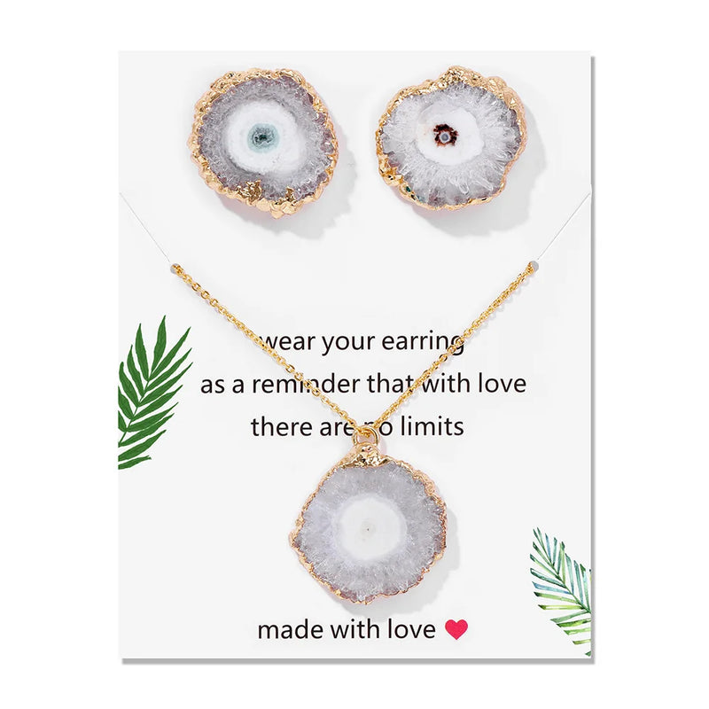 Healing Natural Stone Necklaces With Interchangeable Mineral Quartzs Pendant Necklaces For Women Balance Protection Card Jewelry