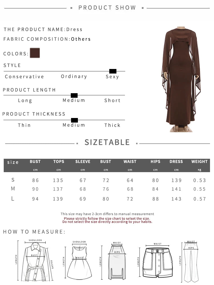Kliou Sexy Fashion 2 Piece Set Woman Mesh Extended Shawl+Low-Neck Sleeveless Skinny High Waist Sling Vestidos Elegant Dress Suit