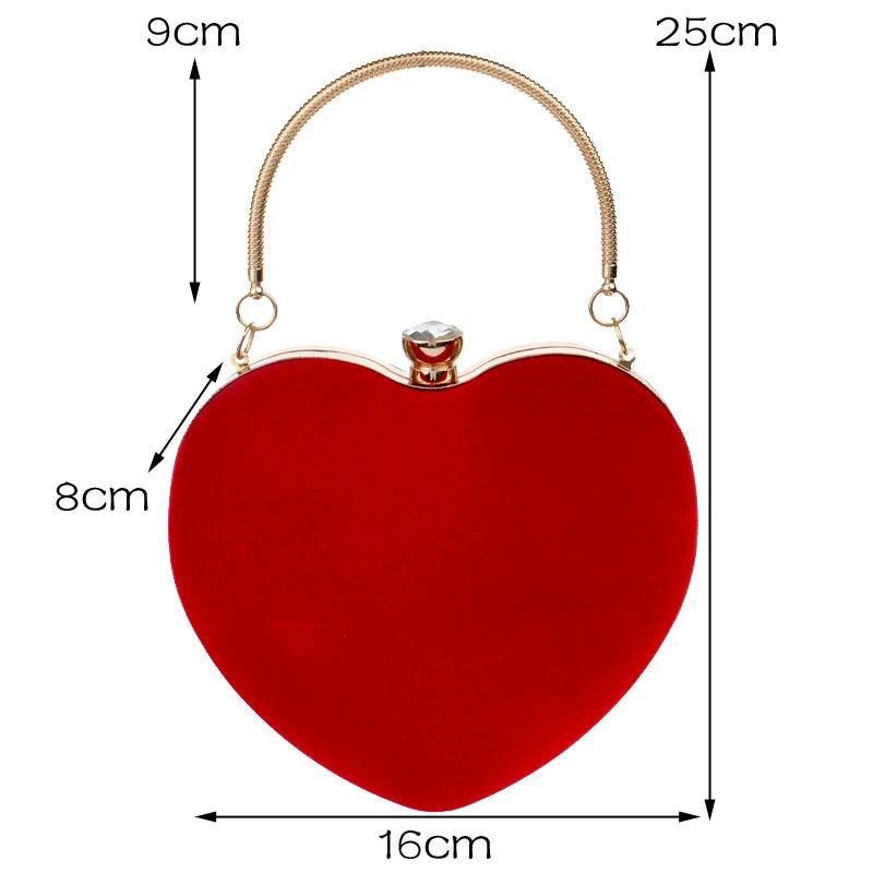 Heart Shaped Diamonds Women Women's Bag 2022 Trend Evening Bags Chain Shoulder Purse Day Clutches Evening Bags For Party Wedding - CRAVO ROSE