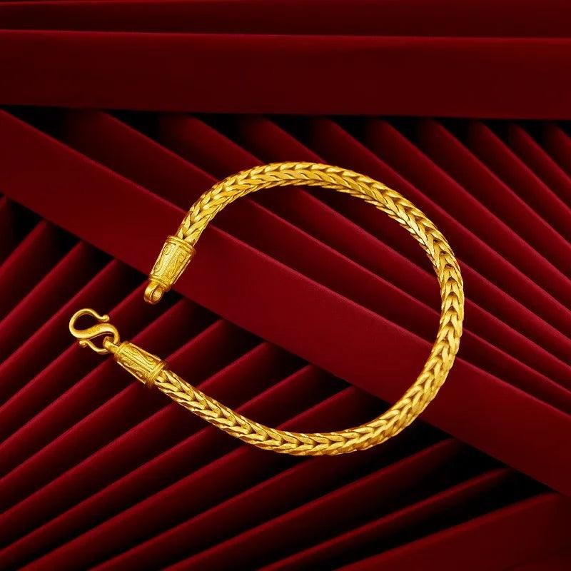 9999 real gold 24K yellow gold Snake Bone Bracelet Jewelry Keel Bracelet - CRAVO ROSE