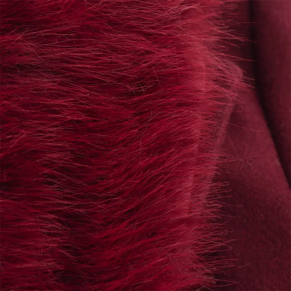 women's lapel single breasted fur collar coat jacket belt decoration autumn and winter new women's clothing
