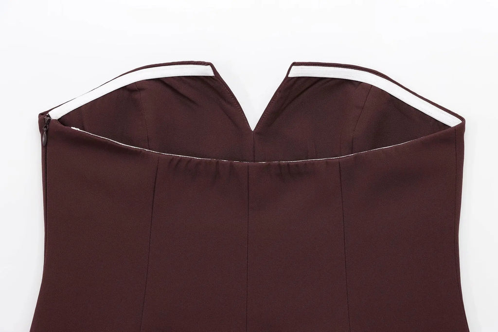 TFMLN Primavera Verão Feminino Sem Alças Crop 2025 Tops Básicos Sem Mangas Escritório Senhora Tops Tendência Rua Clássico Sólido Tops Tubo