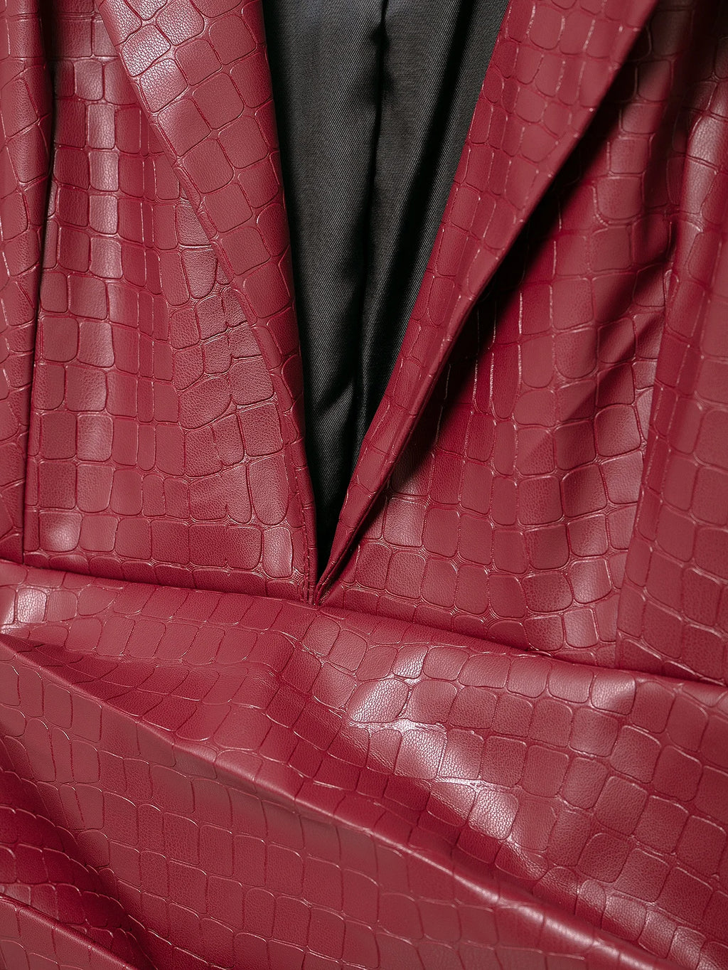 Vestido de festa feminino TRAFZA Sexy Couro Sólido Vermelho Manga Longa Mini Bainha Inverno Noite Clube Vestido