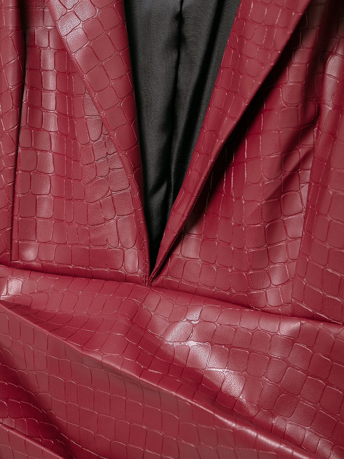 Vestido de festa feminino TRAFZA Sexy Couro Sólido Vermelho Manga Longa Mini Bainha Inverno Noite Clube Vestido