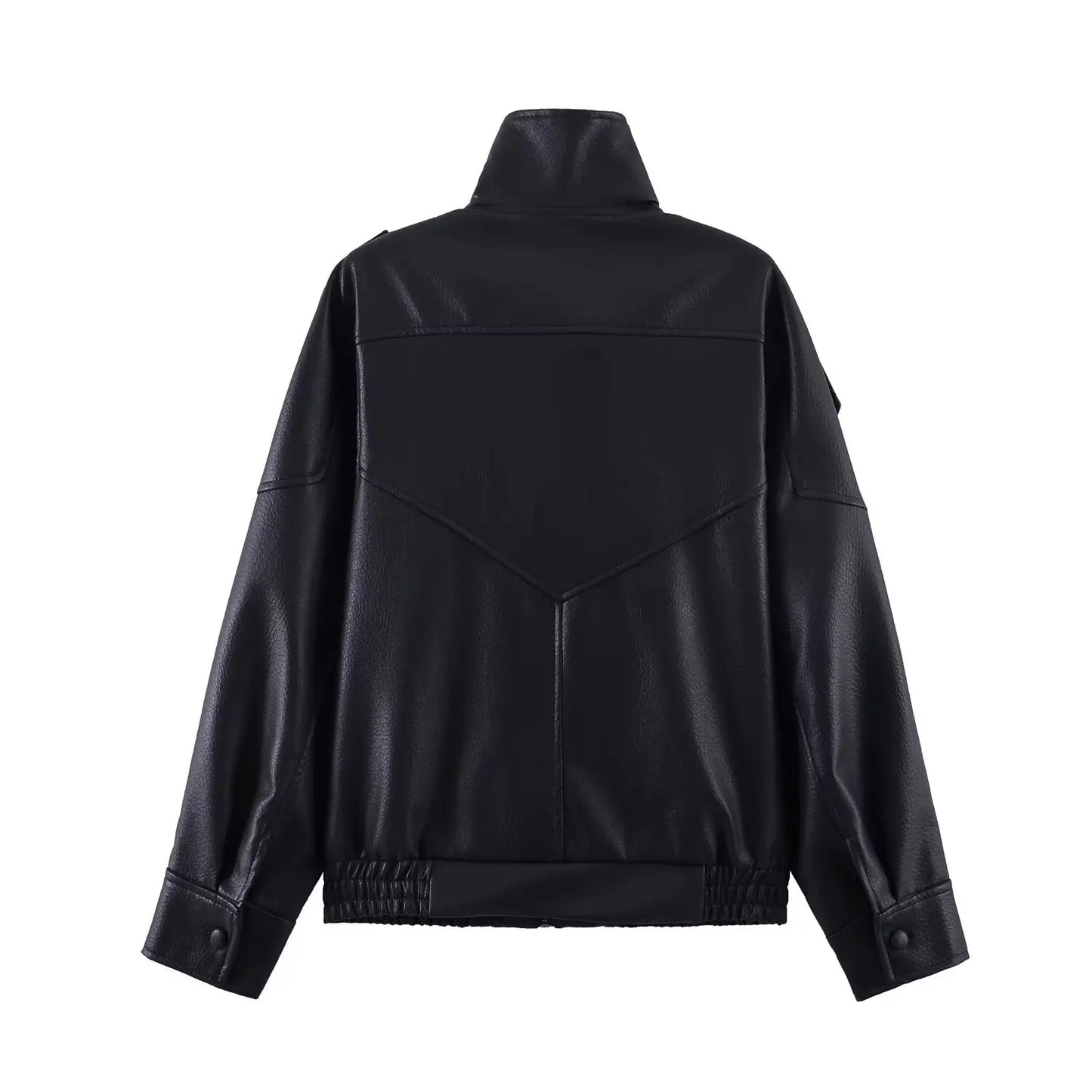 Fashionable High-Quality Zipper Three-Color Leather Jacket Women's Premium Style Small Fragrance Wind Summer Outerwear