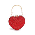 Luxury Diamond Inlay Heart Shape Crystal Clutch Purse Stones Evening Wedding Party Shoulder Bag Handle Rhinestone Mini Handbags - CRAVO ROSE