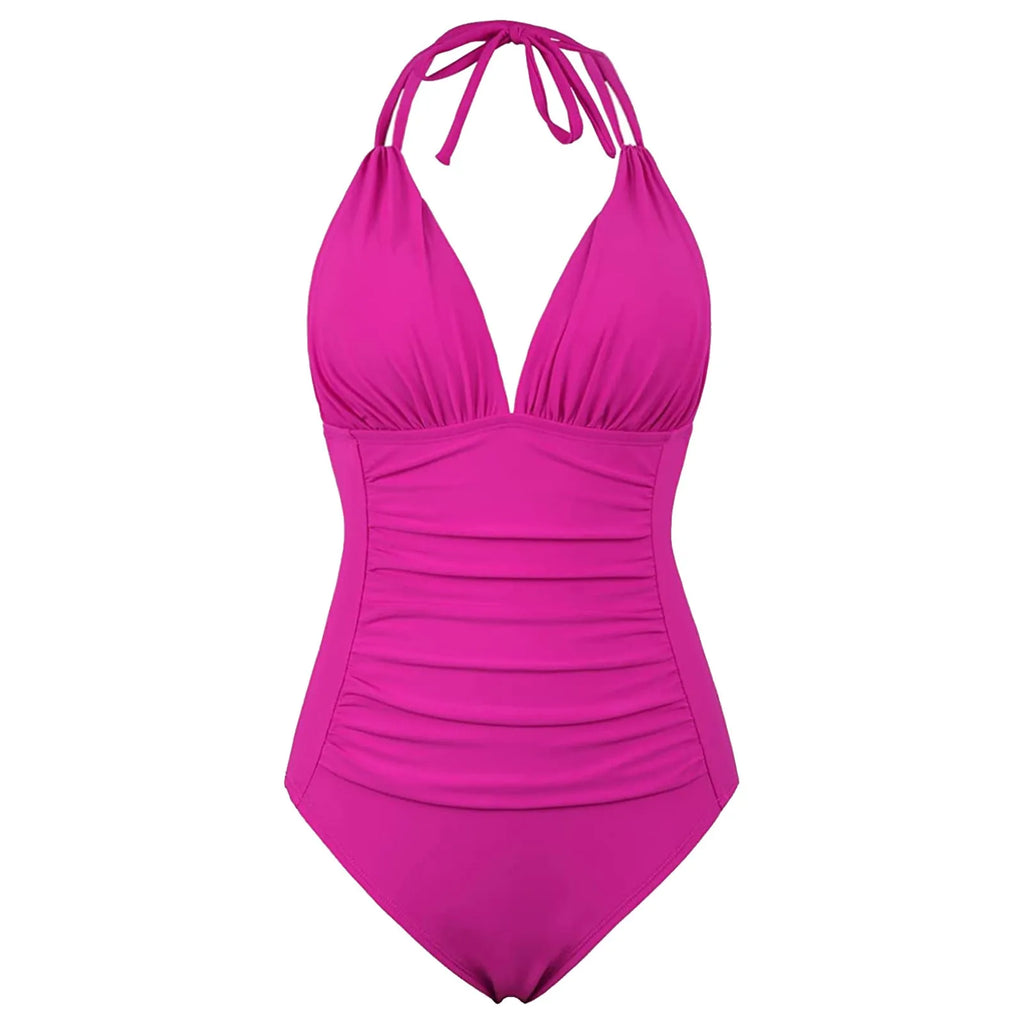Women's One-piece With Chest Pad Without Steel Bra Swimsuit Solid Color   Swimsuit купальник женский nuevo en conjuntos a juego