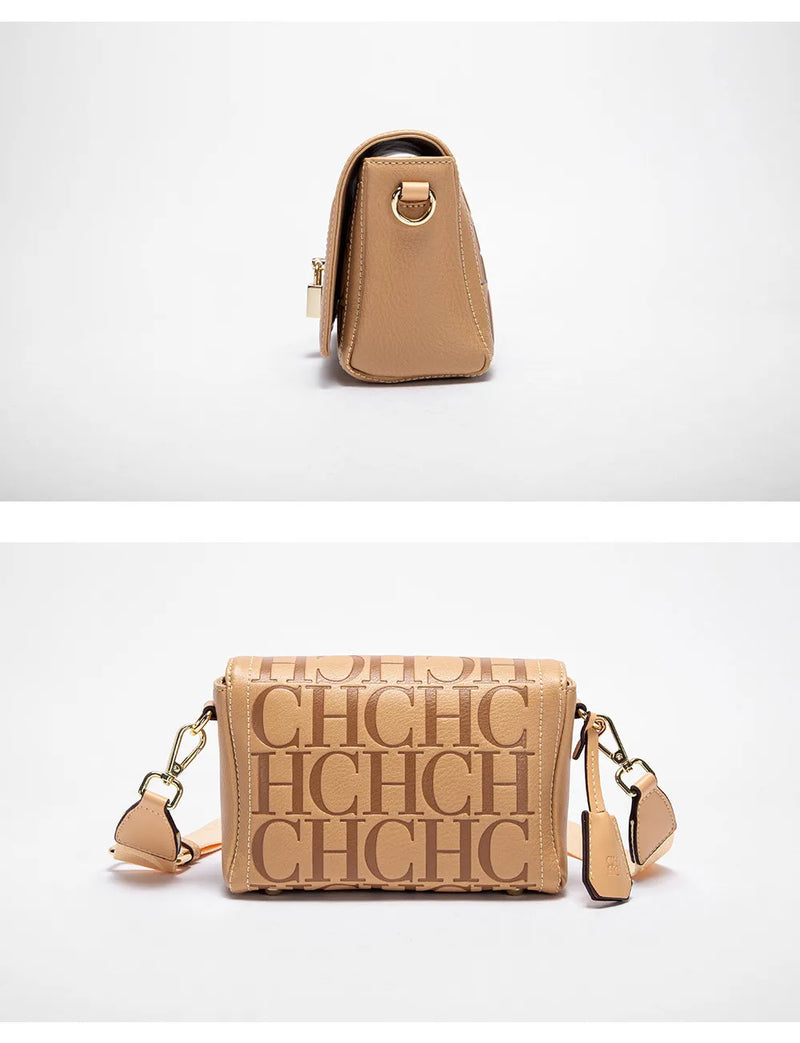CH Fashion Design Model Metal Accessories Buckle Women's Shoulder Bag Luxury Brand 2024 Fashion Solid Colour Printed Head Bag