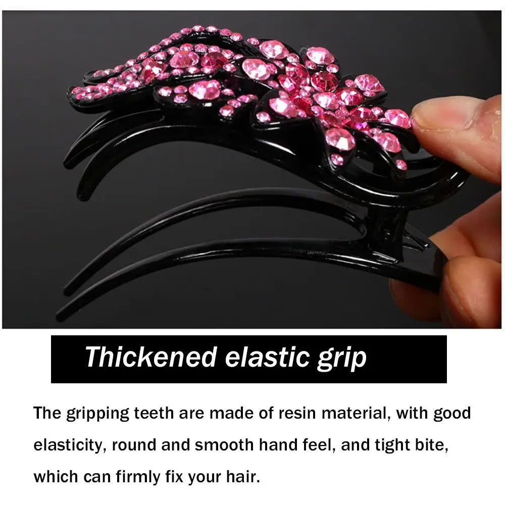 Shiny Rhinestone Hairpin Flower Leaf Duckbill Hair Claws Retro Hair Clips Accessories For Women Shinning Ponytail Headwear