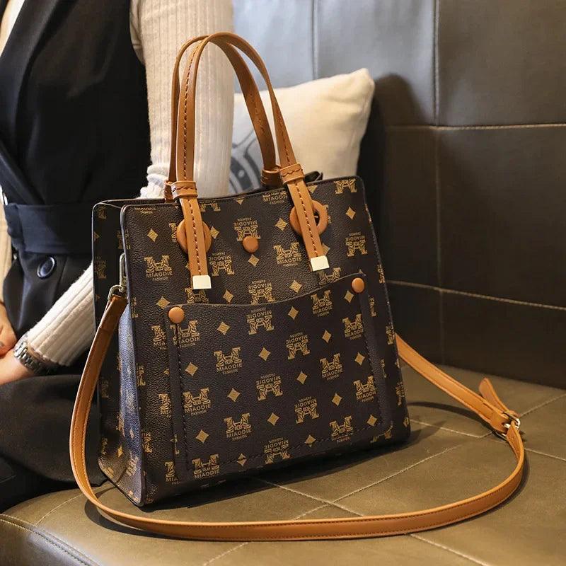 2024 Nova Bolsa Feminina Grande Capacidade Vintage Versátil Bolsa Tote Estampada Bolsa de Ombro Único Bolsa Crossbody Para Senhoras