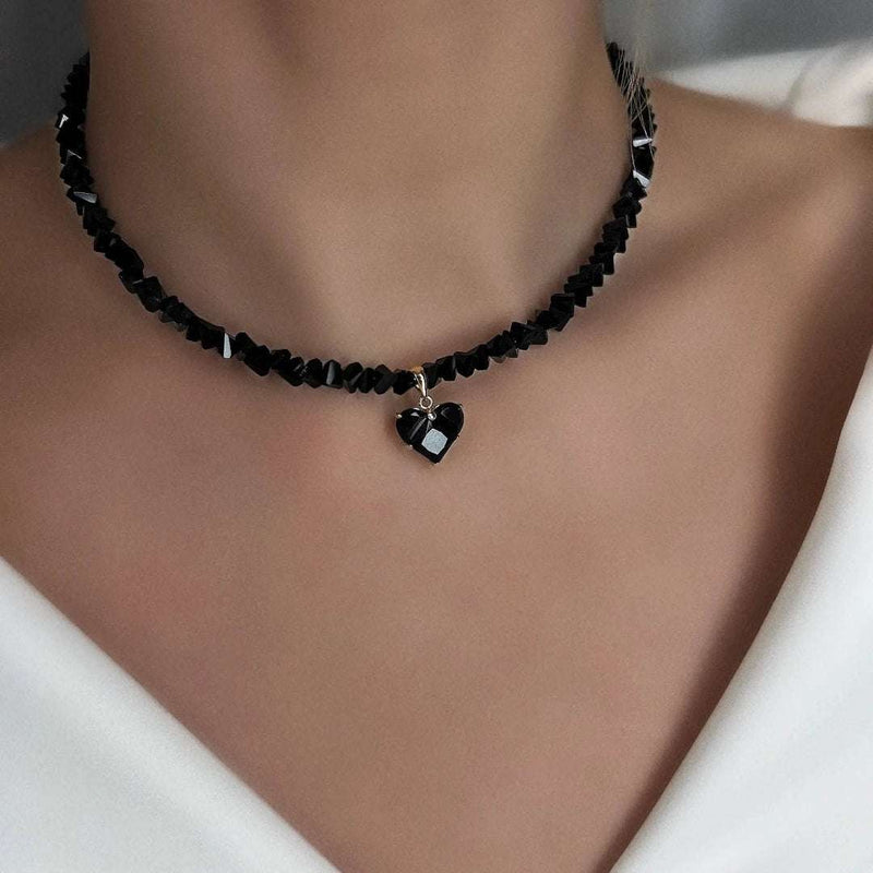 Moda Vintage Sexy Zircon Coração Pingente Colar Para Mulheres Feminino Boho Geométrico Barroco Transparente Cristal Corrente Jóias