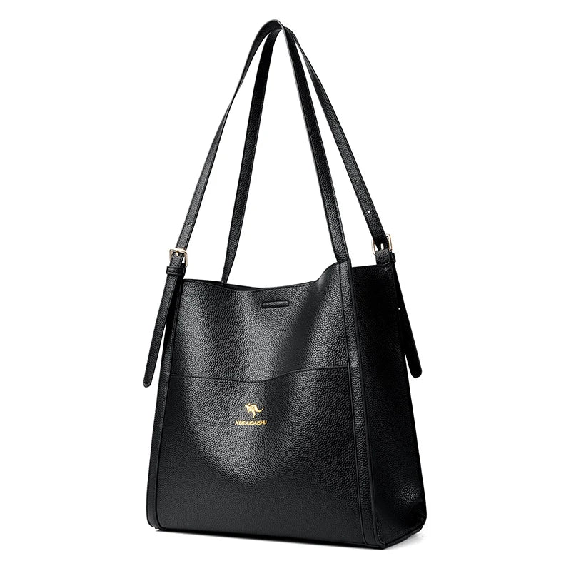 Bolsa de ombro feminina de couro de luxo, bolsa tiracolo fashion com axilas, bolsa carteiro para compras, bolsa grande de capacidade
