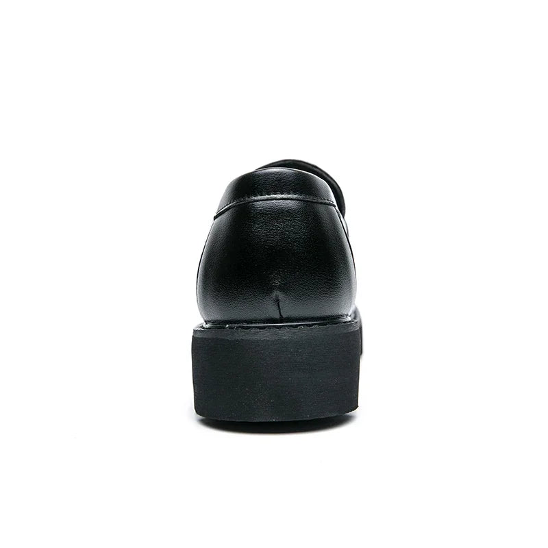 Mens Loafers Party Business Thick Soled Men Leather Shoes Dress Platform Shoes Comfortable Fashion New Casual Shoes for Men