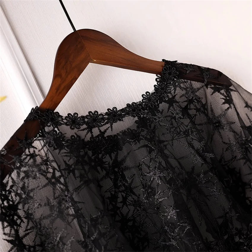 Bolero elegante feminino com renda, acessórios, capas xale elegantes para festa, casacos de proteção solar, pulôveres 2349